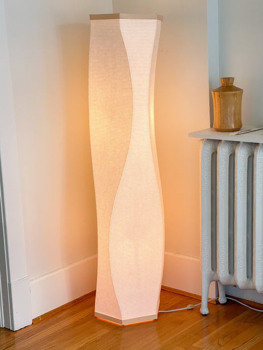 Corrugated floor lamp by Roland Simmons