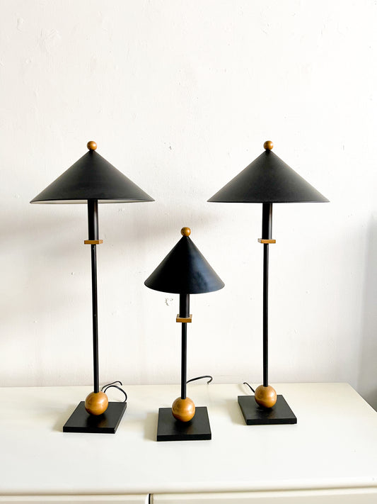 Memphis style table lamps by Robert Sonneman for Kovacs, 1992